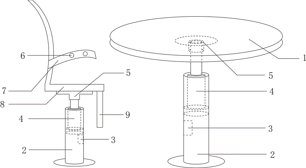 一種可升降桌椅的制作方法附圖