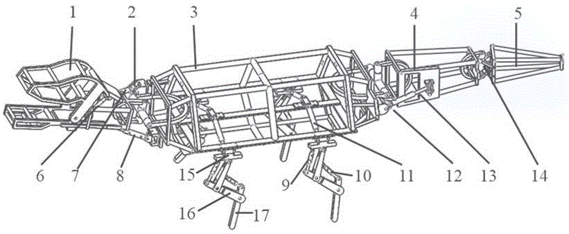一種仿生恐龍四足機器人機構的制作方法附圖