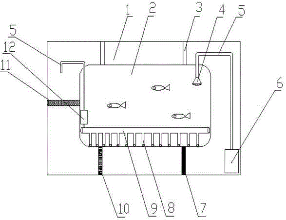 除缸底污物和循環(huán)利用水的魚(yú)缸的制作方法附圖