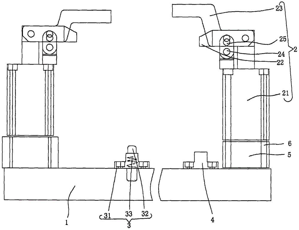 鉸鏈油缸型離合器殼體夾具的制作方法附圖