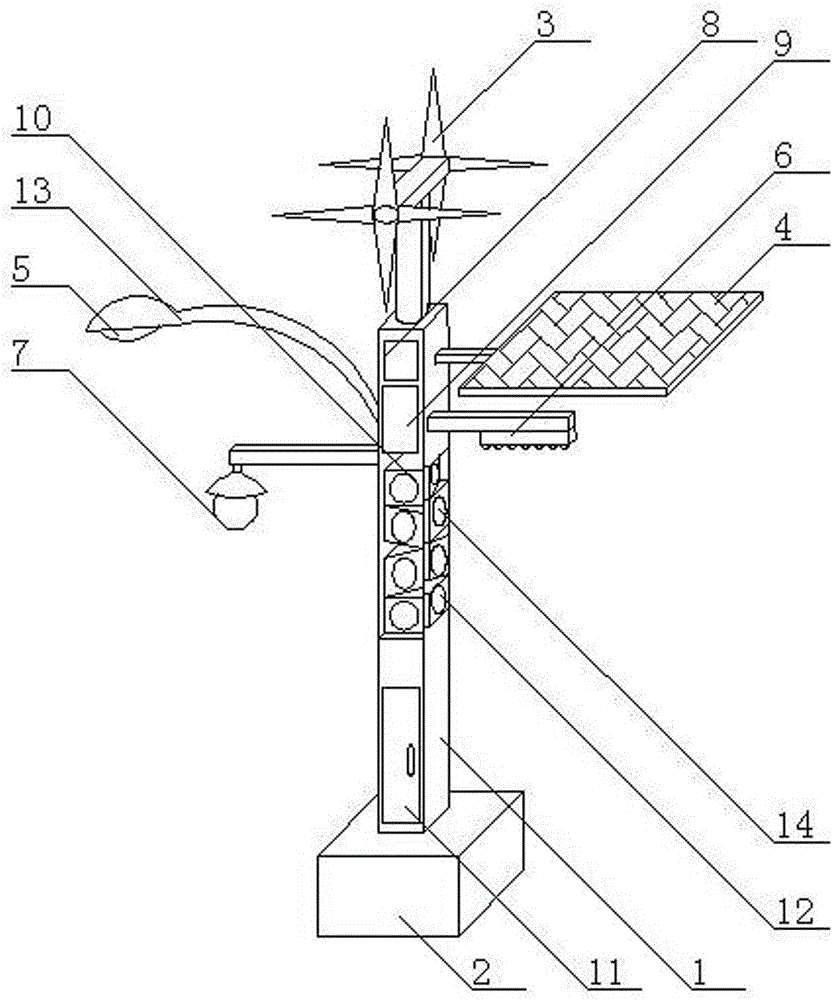 一種風(fēng)光互補(bǔ)園林廣播機(jī)的制作方法附圖