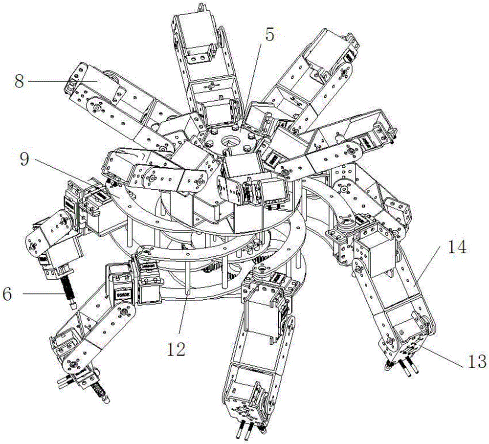 一種多足滾動(dòng)機(jī)器人的制作方法附圖